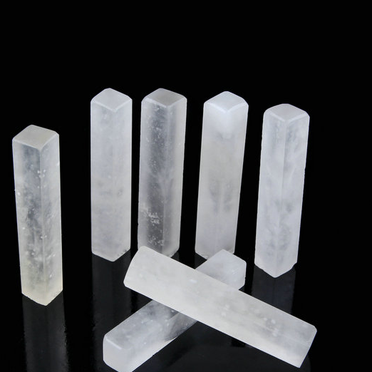 POPSICLE -  White Cuboid Shaped Oriental Signature Seal Stone