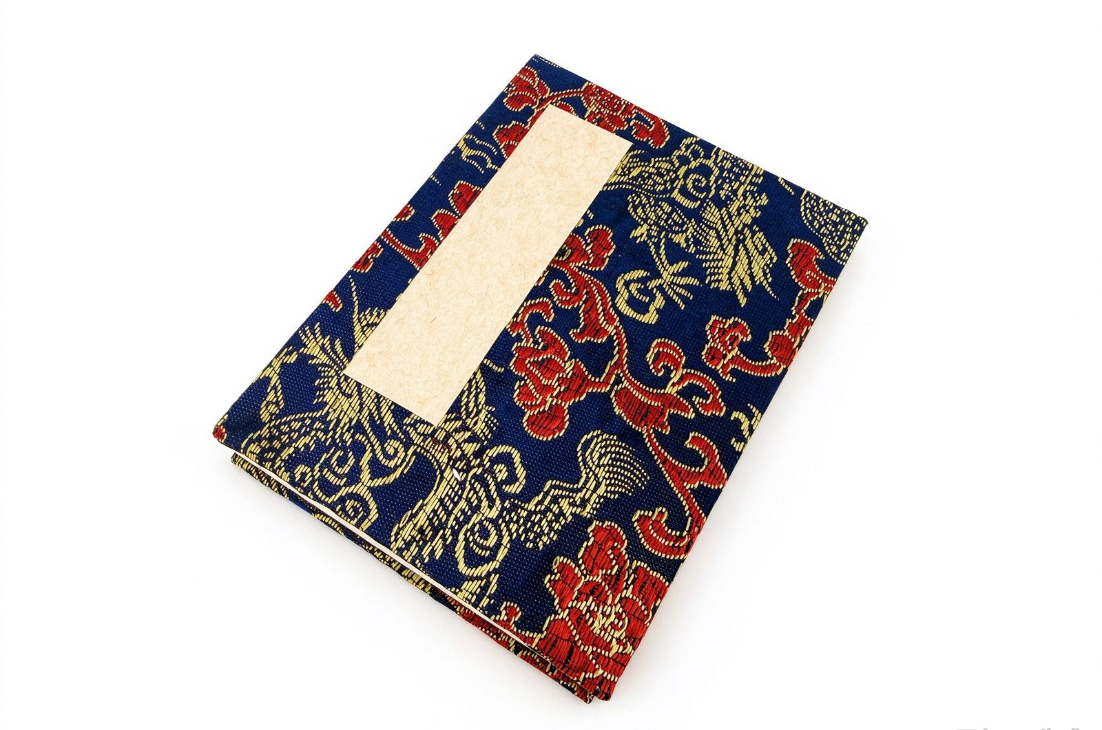 Accordion Fold Brush Painting Album - Blue-Gold Dragon Brocade