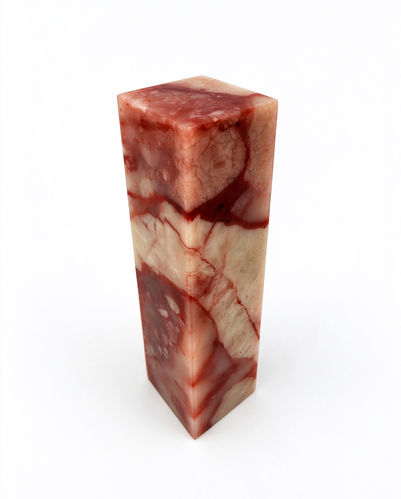 BALIN STONE-Cinnabar Pink Marbled Freeze Stone Square Chop