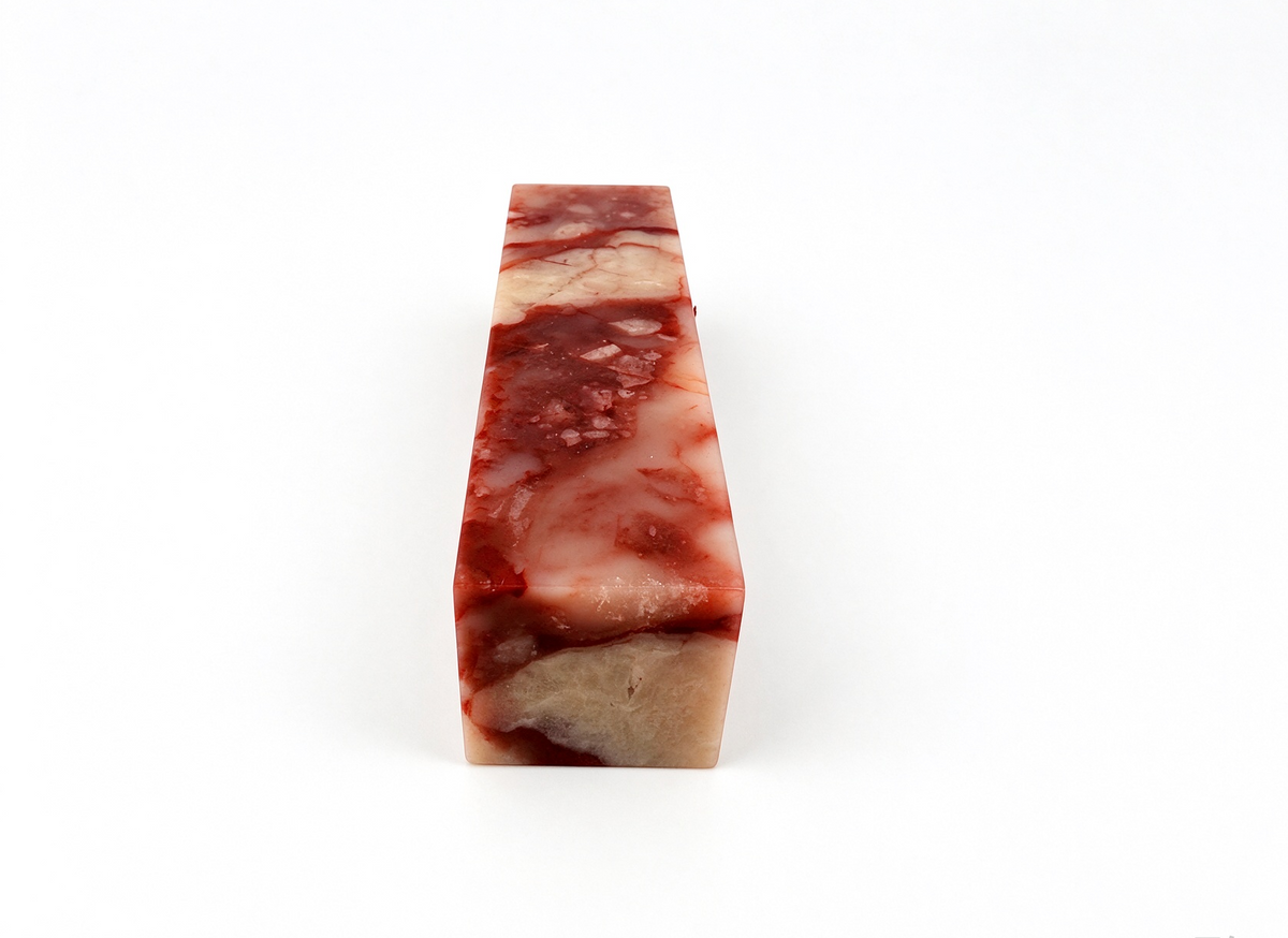 BALIN STONE-Cinnabar Pink Marbled Freeze Stone Square Chop
