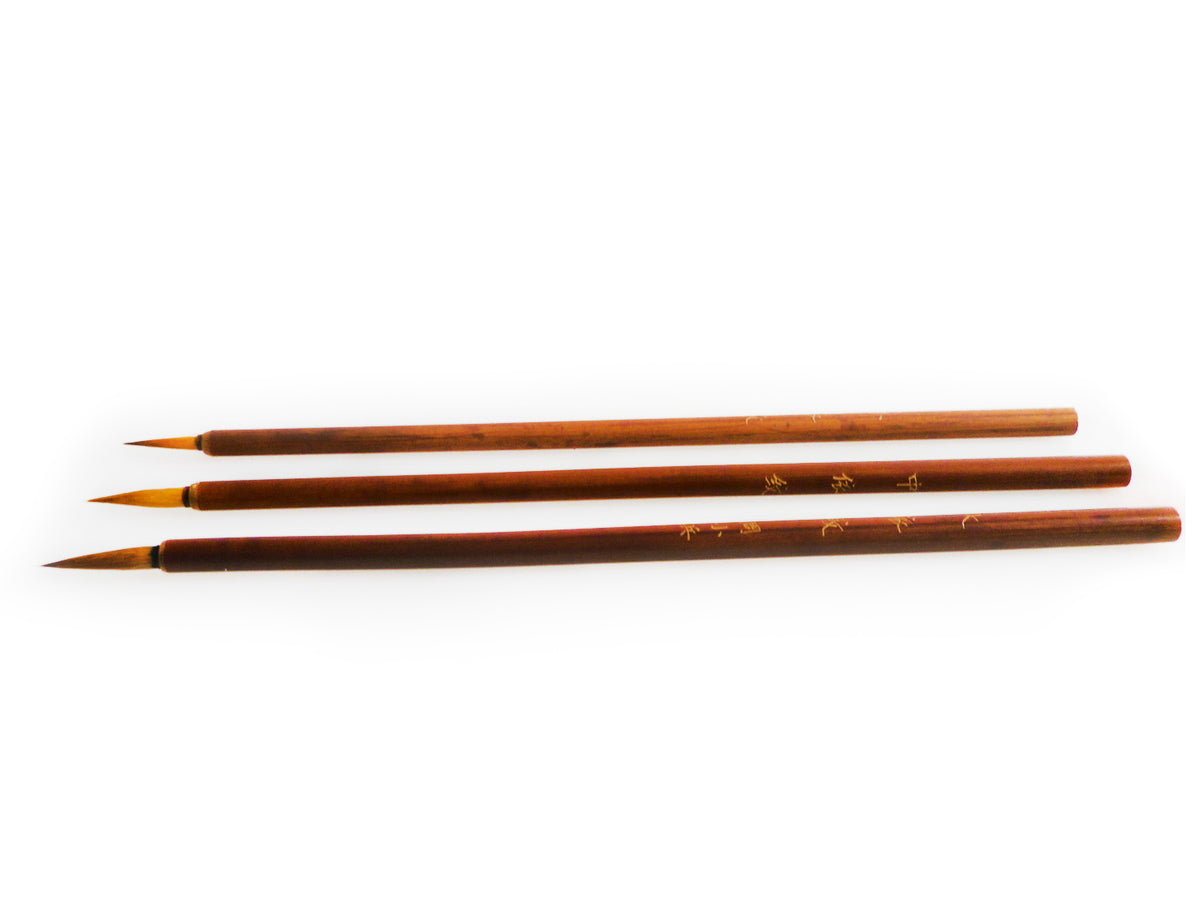 Dots &amp; Speckles Fineline Brush - An excellent brush made of Goat and Weasel Hair with a Small Tip for Small Script Calligraphy Writing and Line Drawing in Painting Sumi-e and Fineline