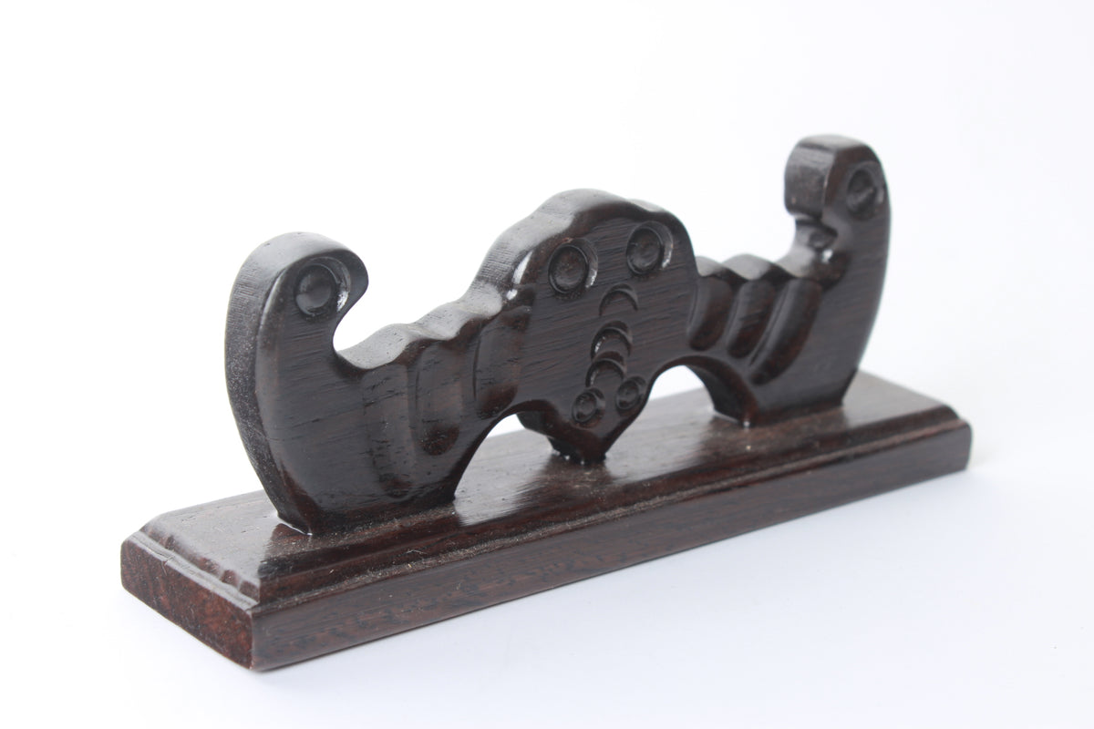 FORTUNE BAT - Hand Carved Wooden Brush Rest
