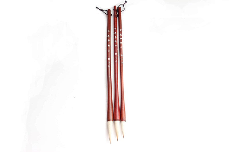 Weasel &amp; goat mixed hair brush for asian brush painting starters.