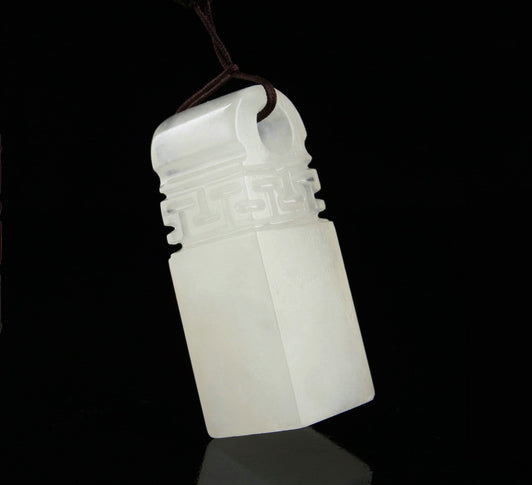 Traditional Asian brush painting artwork seal stamp with natural white color.