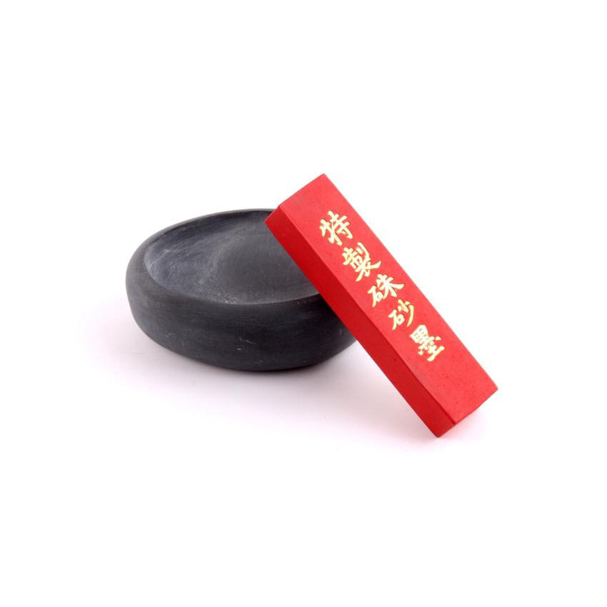 She yan ink stick from China in grey color with rough surface together with red ink stick for grinding ink
