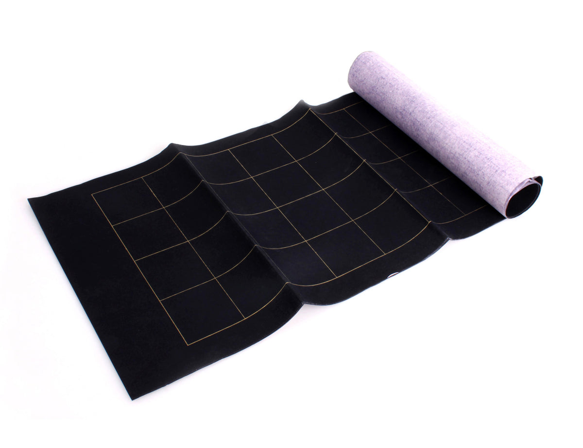 front view of the &quot;Black Knight&quot; - Black Gold-Grid Decorative Shuen Paper for calligraphy / shode writing