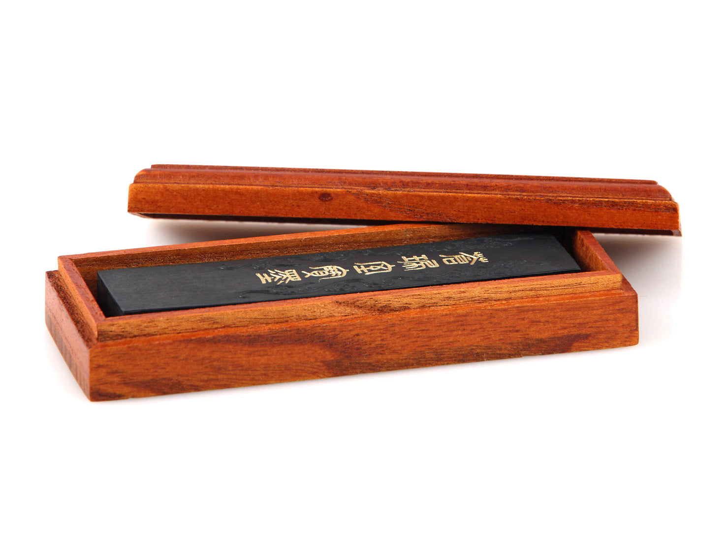 Premium quality, hand made Chinese calligraphy and sumi ink stick with golden lettering and decorative carvings