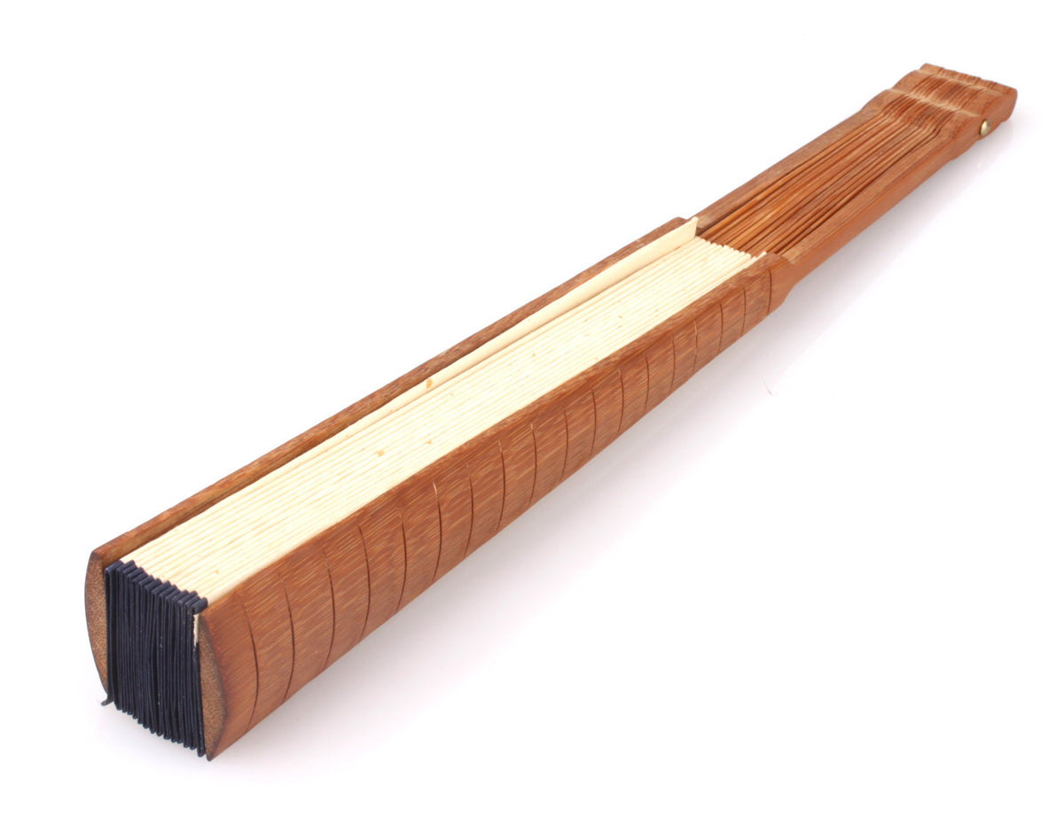 Traditional Chinese do it yourself hand fan to paint shodo caligraphy and sumi made of unprocessed shuen paper with bamboo handle