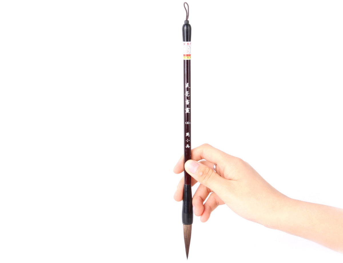 the recommended way to hold the brush is to hold it at about two fifths of the brush handle as how it is illustrated in the picutre