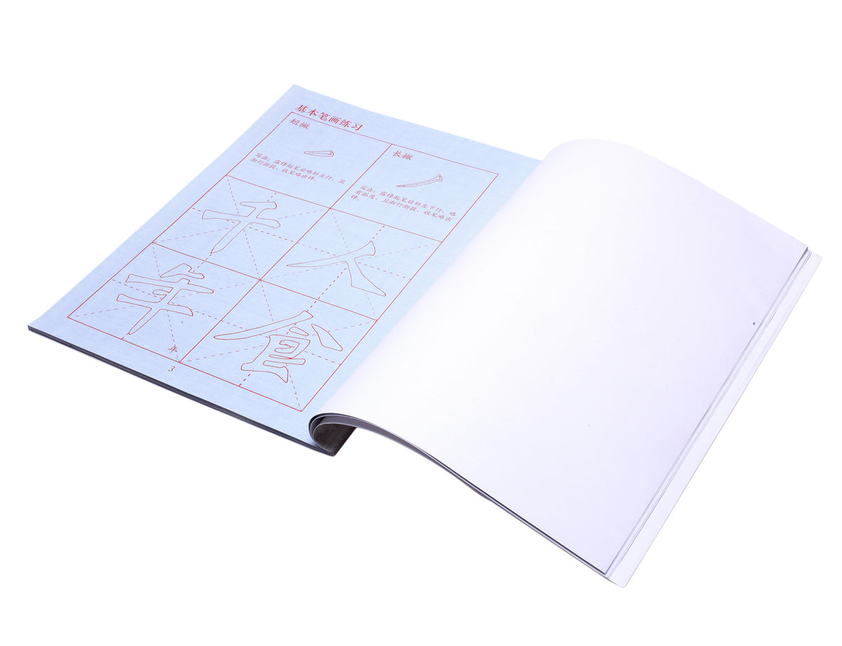 inner view of this book which one side printed with characters written in an elegant personal kaishu style while the other side blank