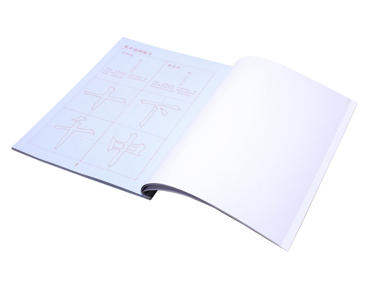 inner view of how the inside of the book looks like with only one side printed with characters and the other blank