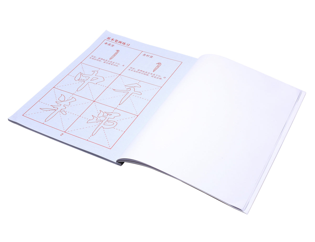 inner view of this book which one side printed with characters written by zhiyong years ago and the other side blank
