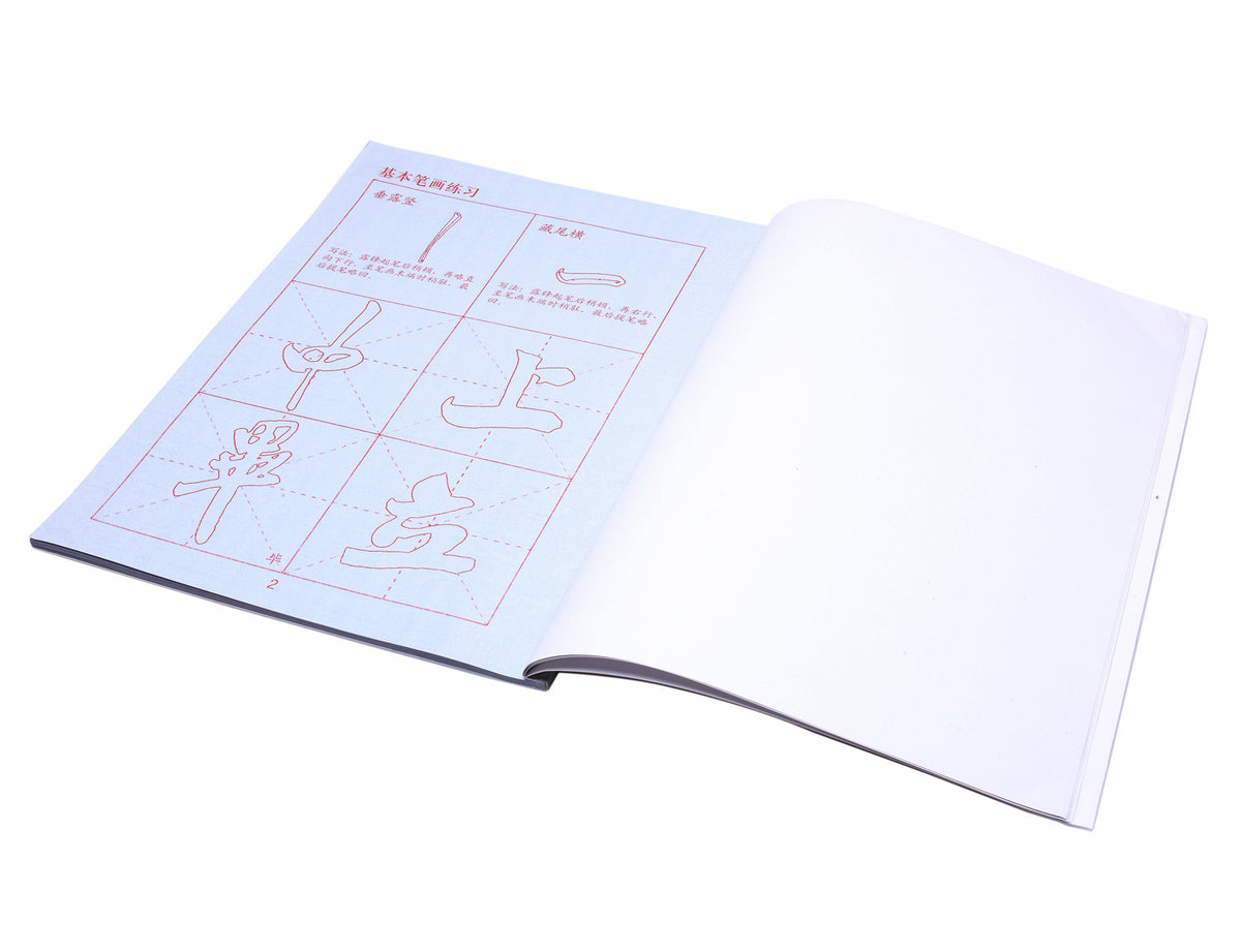 inner view of this book which one side printed with characters written by Mi Fu years ago and the other side blank