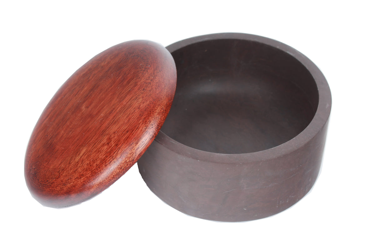 Wooden lid traditional Asian calligraphy ink slab.