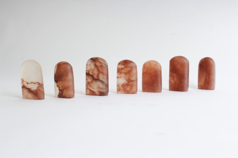 Oriental brush painting artwork seal chop in transparent red color.