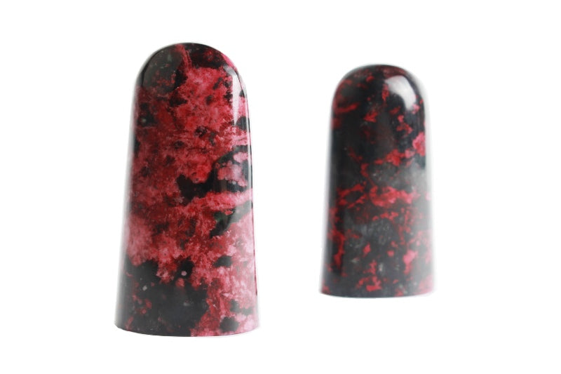 Beautifully formed natural peach blossom fuchsia colored seal stone for kanji calligraphy practice. 