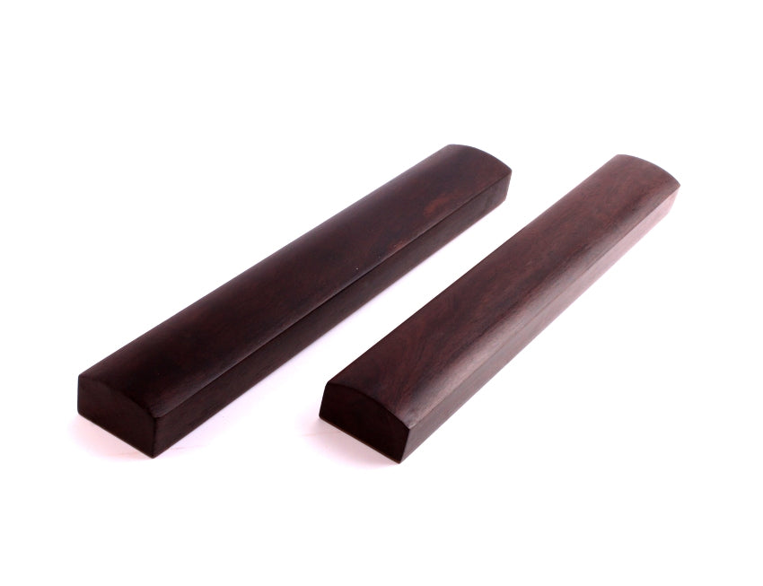 Traditional Chinese paper weights - set of two, hand carved out of dark heavy catalpa wood which feels and looks a bit like mahagony