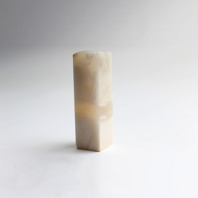 Chinese & Japanese Kanji Calligraphy & sumi-e brushpainting seal natural stone in white color.