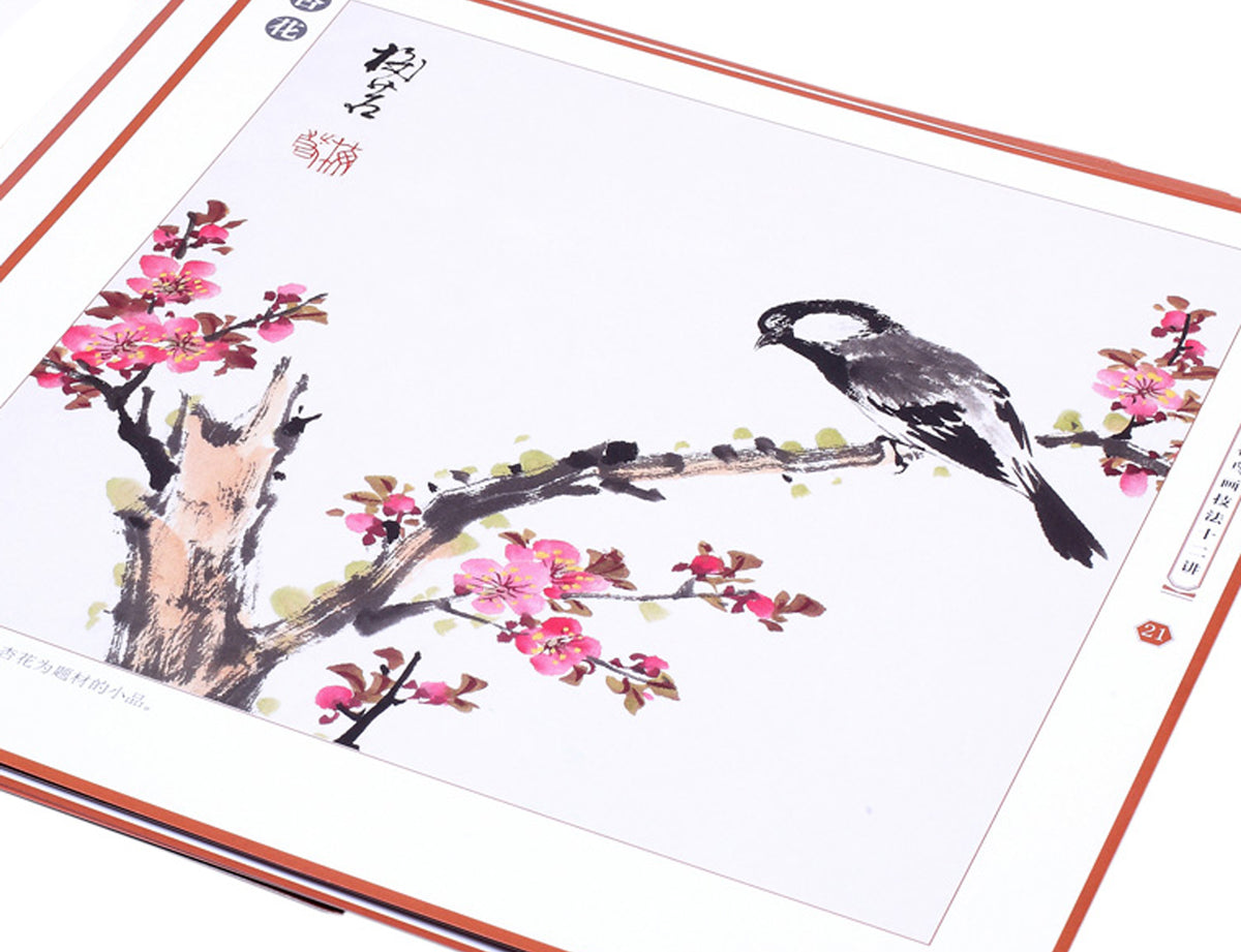 enlargement view of the finished artwork of a flower painting for your reference