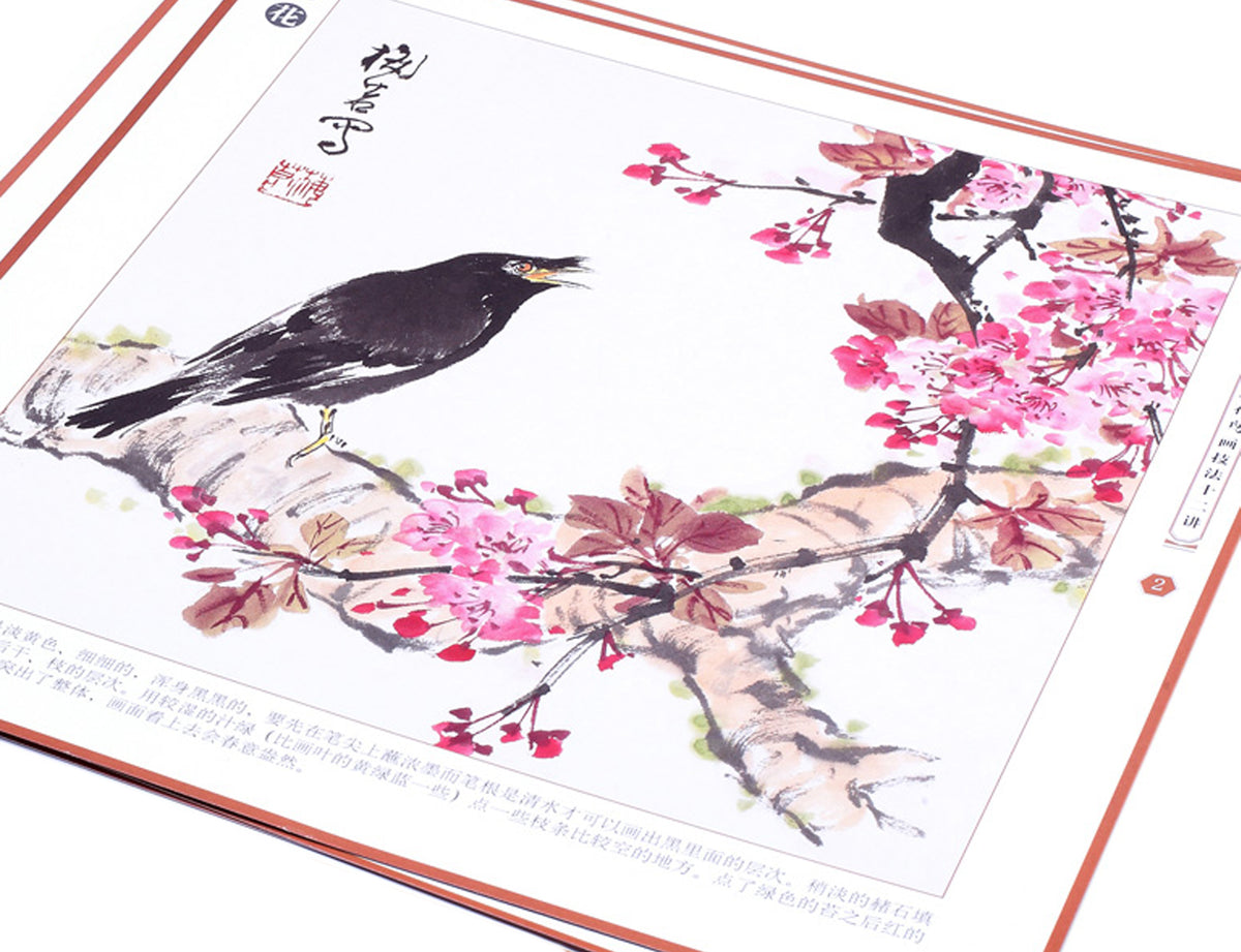 enlargement view of the demonstrating sumi painting for your reference