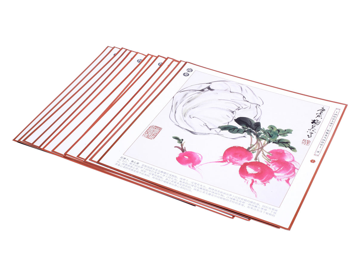 a great inspiration and a treatment for the eye - a demonstrating sumi painting of the delicious radish and cabbage