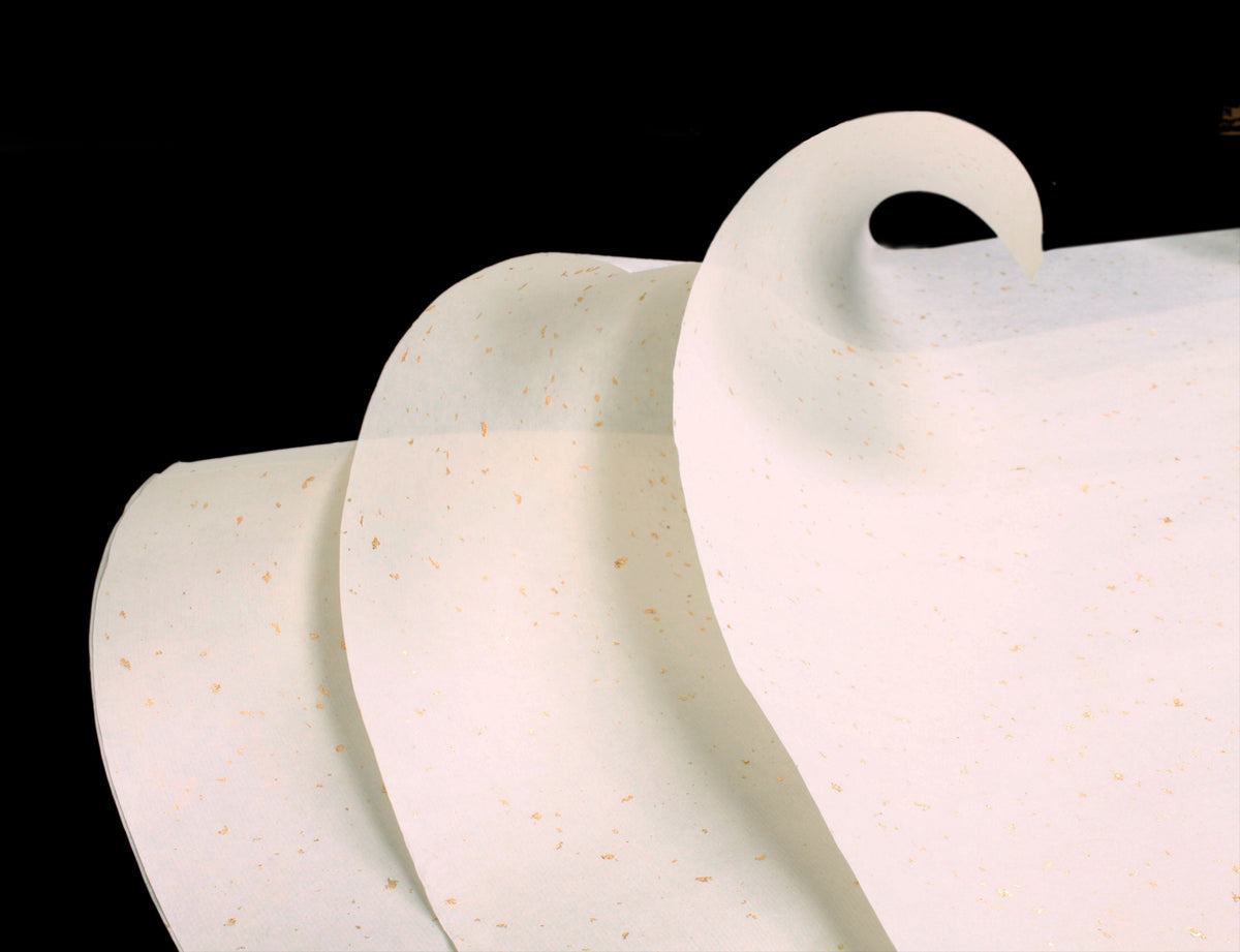 artsy picture of the paper Mountain Mist Golden Rain Paper for your calligraphy and sumi art creation purpose