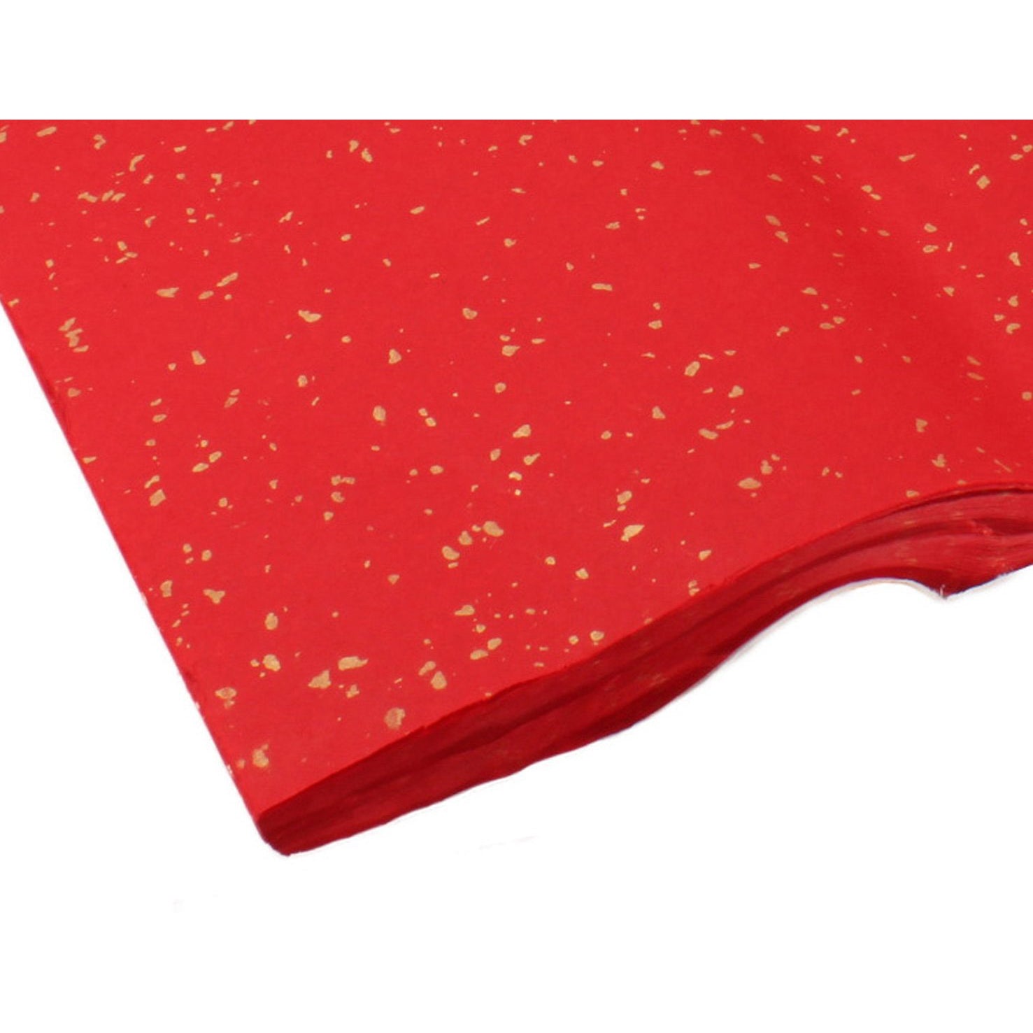 detail view of the amazing paper the Red Golden Rain | Gold Speckled Shuen Decorative Paper for calligraphy and sumi art creation