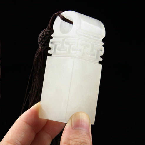 A beautiful hand carved traditional Chinese brush painting landscape artwork sealstone.