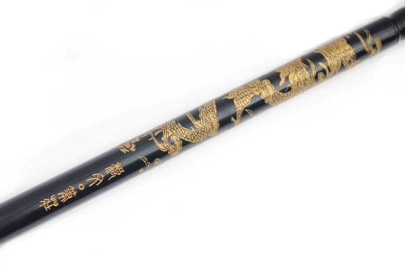 Hand carved wooden handle brush with a long thin   goat hair tip for Kanji calligraphy Cao Shu &amp;   Xing Shu scrpit.