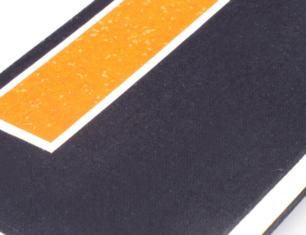 detail view of the cover of the Accordion Fold Brush Painting Album | Navy Blue Cover where the material of the cover could be clearly seen
