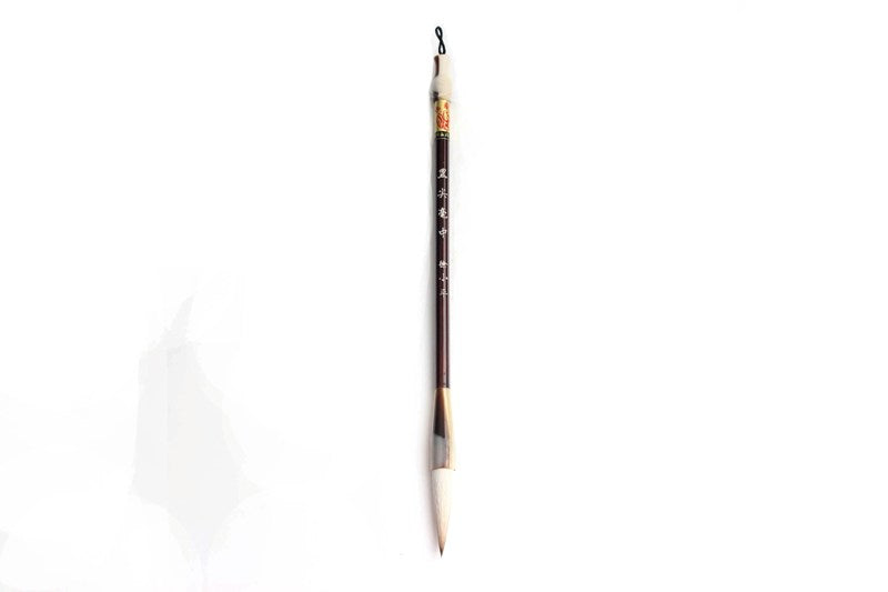 A set of goat &amp; horse mixed hair brush with horn &amp; wooden handle for Japanese sumi-e painting.