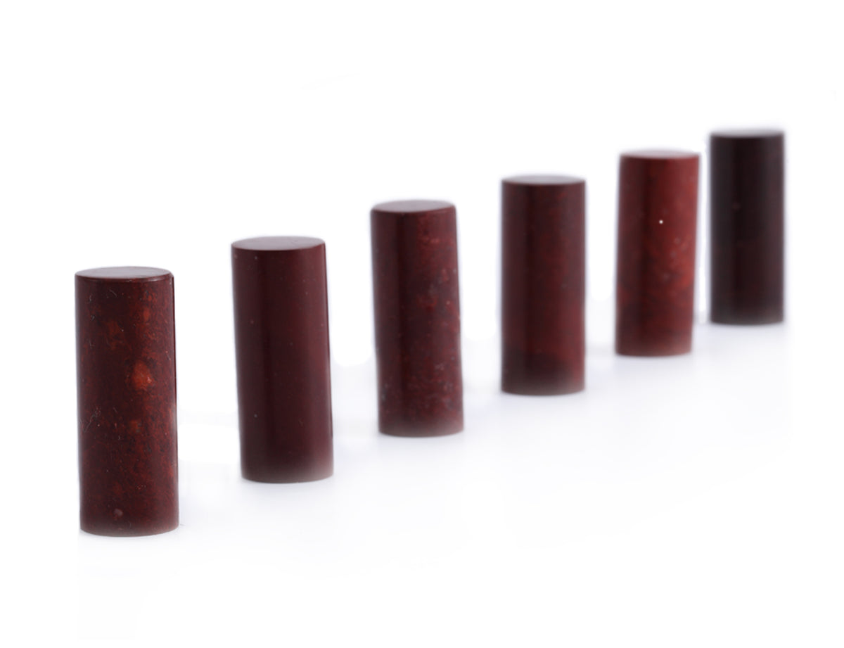MOUNTAIN RED- Chinese Oriental Signature Seal Stone - Cylindrical