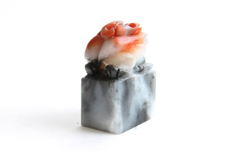 Traditional Chinese handcarved sealstone in natural colors &amp; patterns