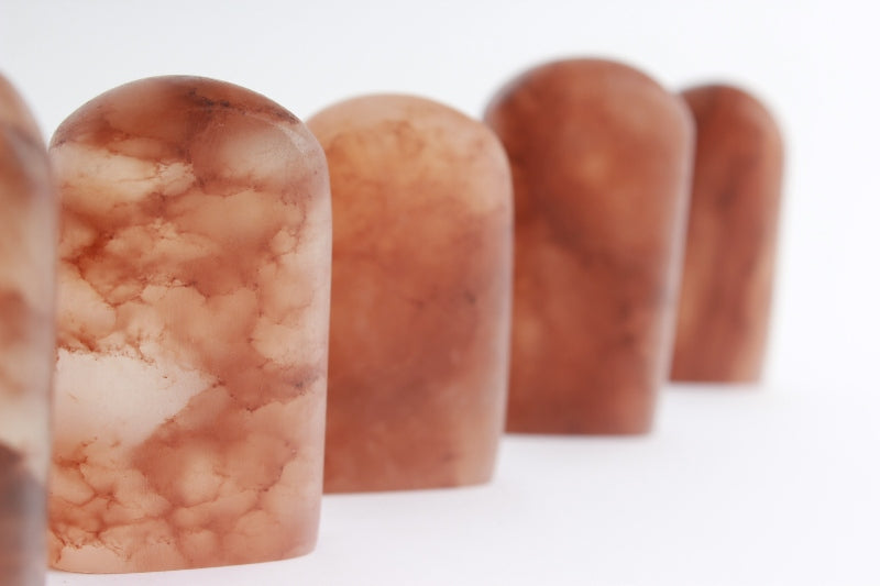 Natural transparent red color hand carved seal stone for Japanese sumie.