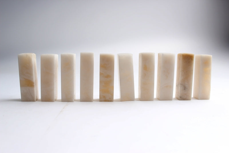 Qintian Lardite Stone with natural white pattern for Japanese smui-e painting, landscape artwork sealing.