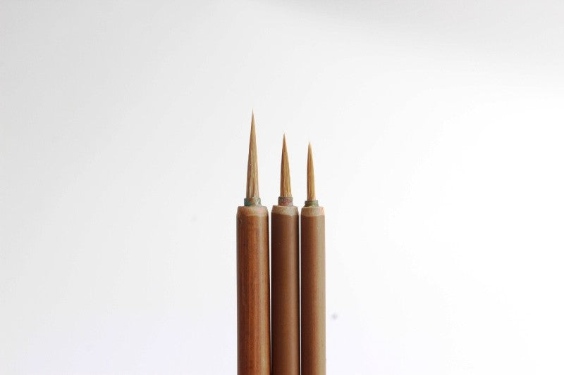 Chinese hand made hard hair wolf hair made kanji calligraphy kaishu script &amp; bongbi painting detail brush.