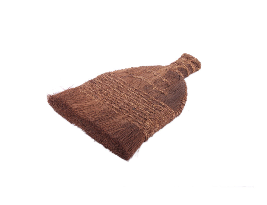 Typical Chinese hand made hard mounting brush made of dark woven palm fibers used for mounting sumi paintings and shodo calligraphy artworks