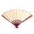 Opened Chinese shodo calligraphy and sumi painting handfan that can be painted on and then assembled, the handle is made of carved light colored wood