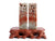 Shoushan couple seal stones in grey with red streaks and relief-carved headers