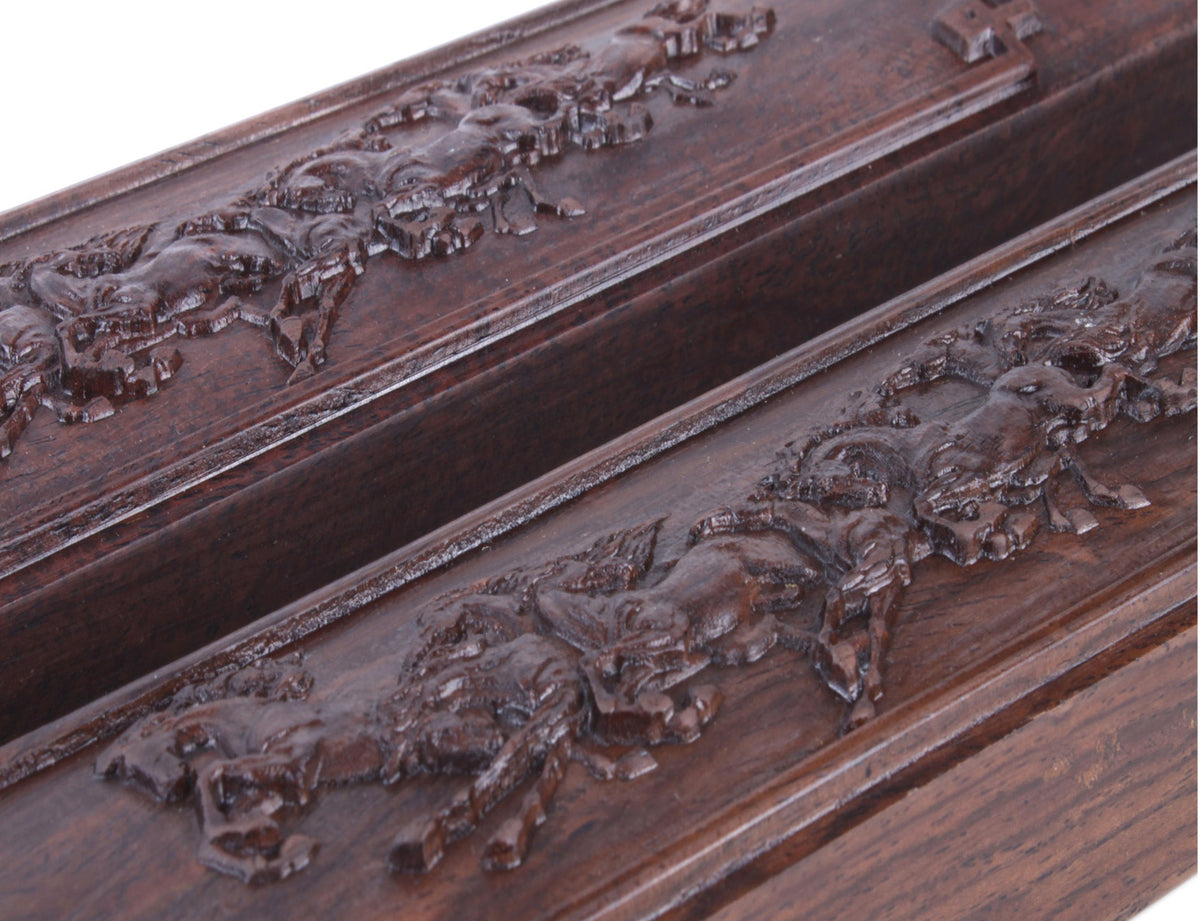 detail view of this pair of racing horse weight weights which were carefully handmade from a piece of wood