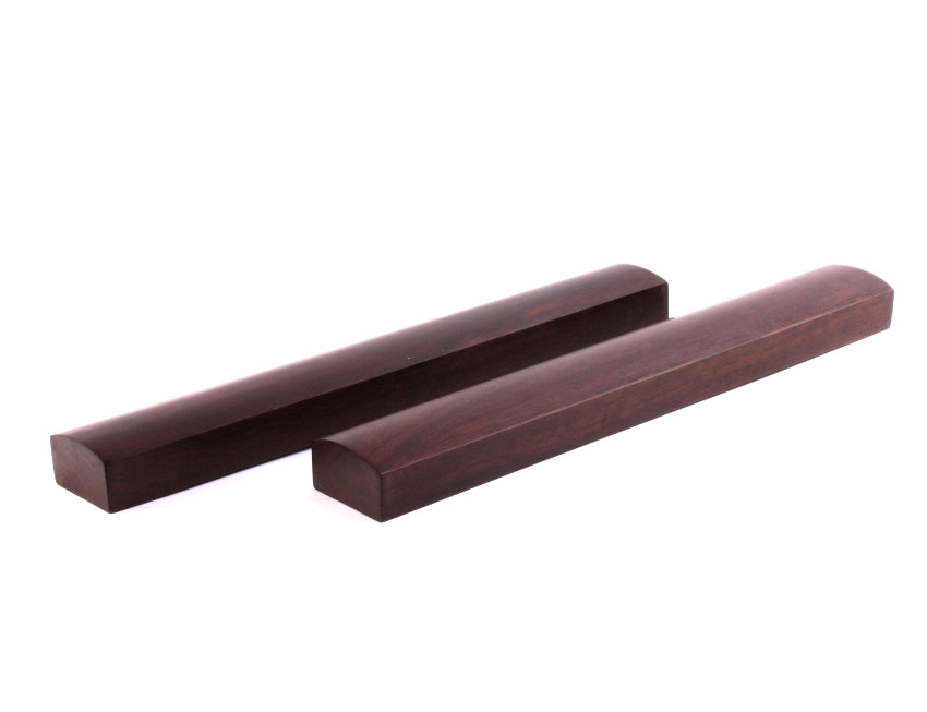 Oriental paper weight set for shodo calligraphy and sumi painting made of smooth, dark, heavy Chinese catalpa wood