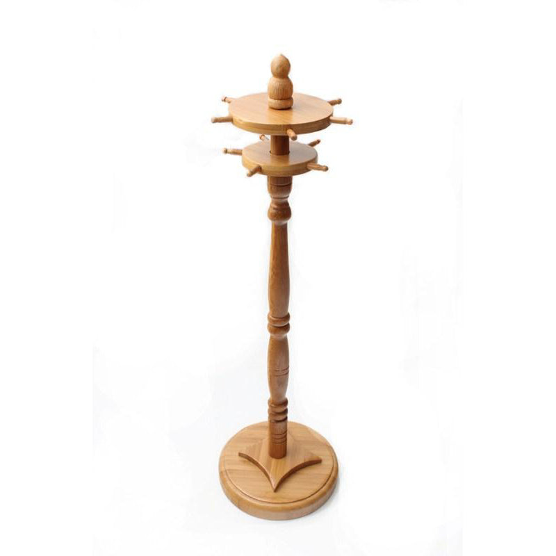 Chinese traditional brush rack with spinning wheels on top to hang long brushes