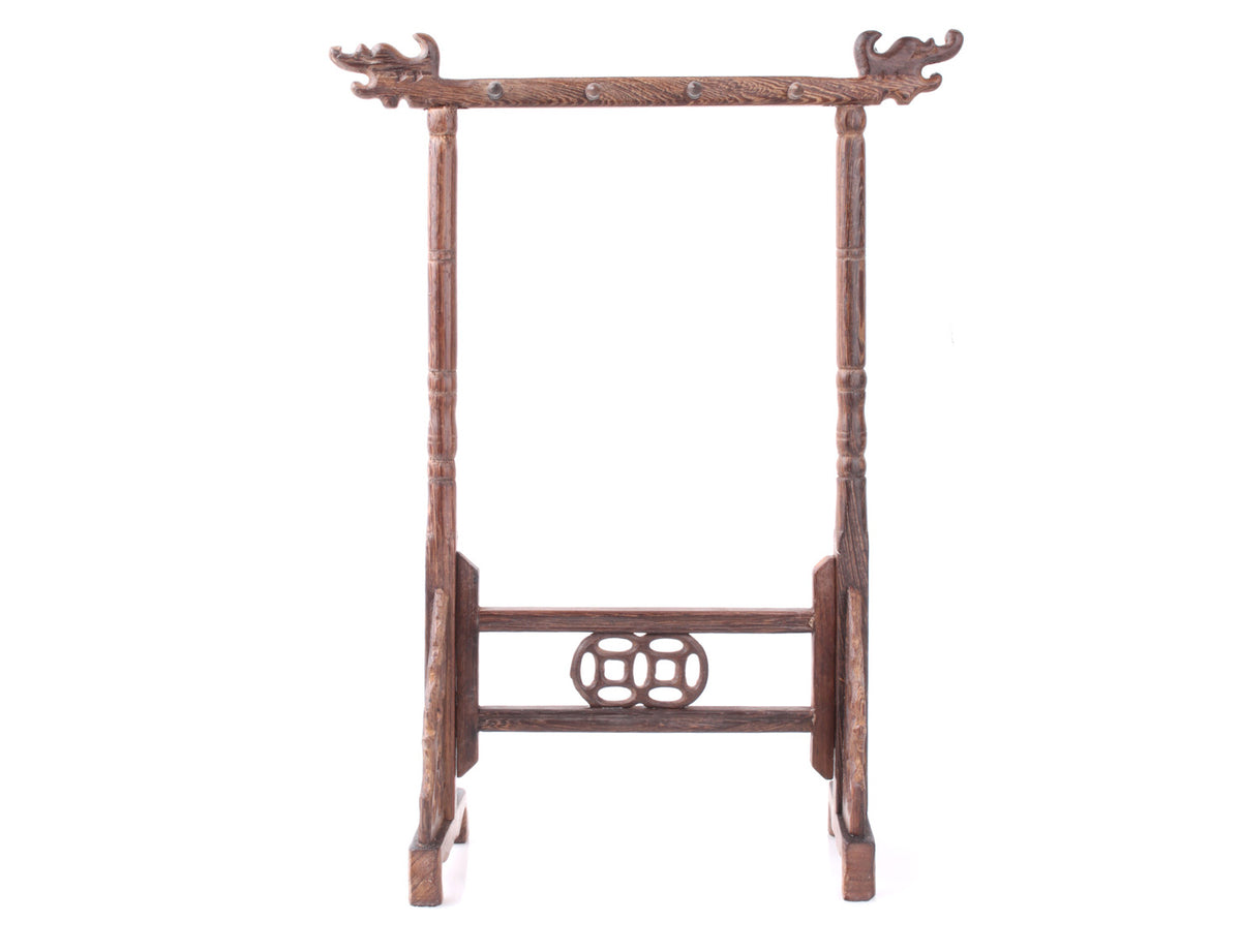 product front view showing the beautiful and elegant brush hanger which is made of chinese jizhi wood to rest your brush painting brushes when not in use