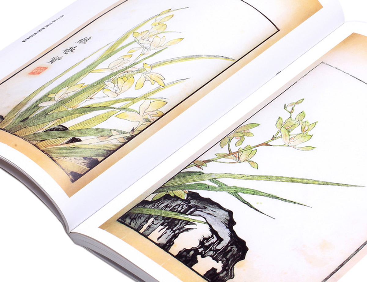 detail view of a well composed orchid sumi painting for readers&#39; inspiration