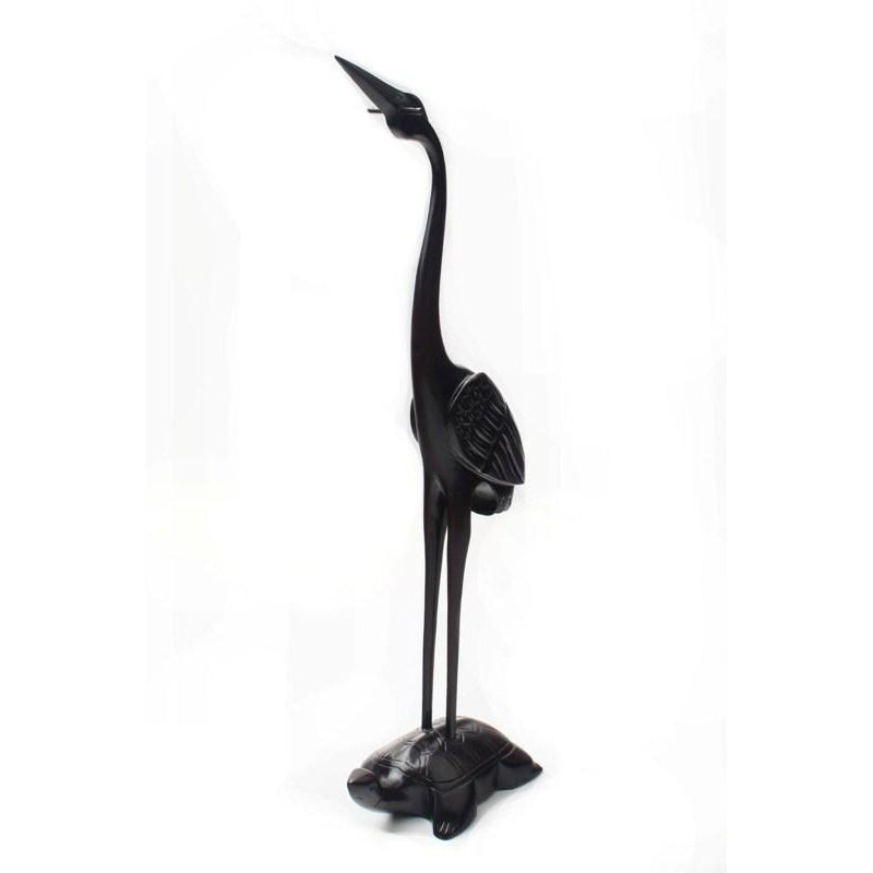 chinese wooden handicraft - an elegant crane made of a whole piece of wood for you to hang up and stock your brush painting brushes when they are not in use