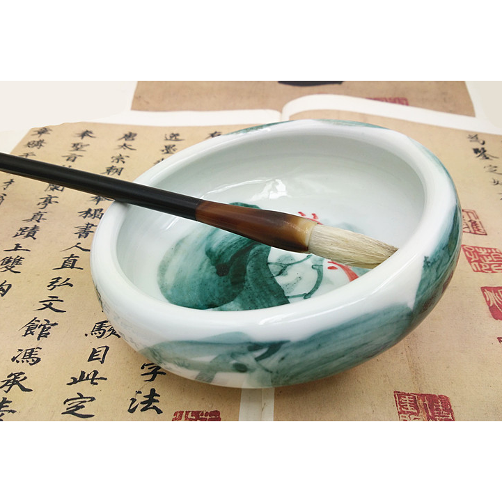TWINING FISH - Hand Painted Porcelain Brush Washer Bowl
