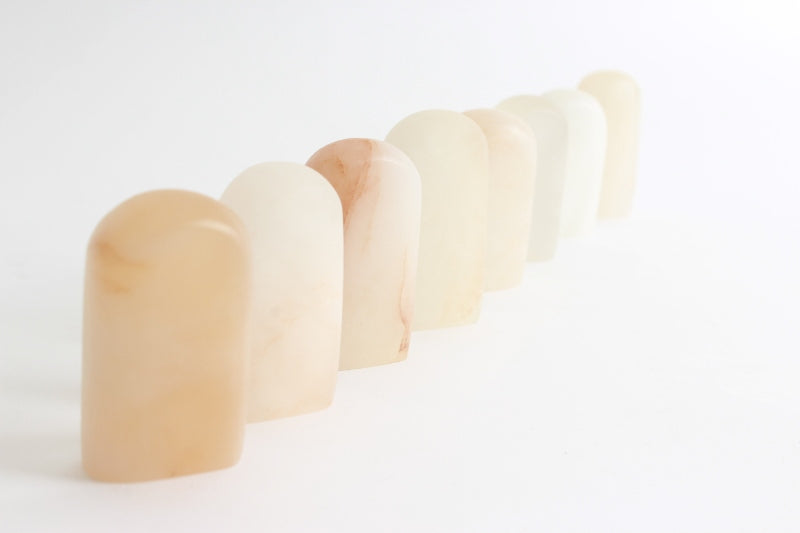  Natural orange patterned kunlun stone for calligraphy practice.